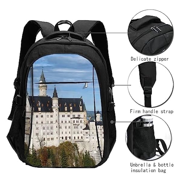 QQLADY Historische monumenten van Armenië Reisrugzak Carry On Rugzak met USB-oplaadpoort Laptop Rugzak Weekender Casual Dagrugzak voor Zaken, Zwart, Eén maat